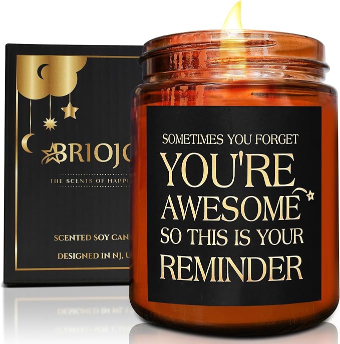 Gifts for Women Men - Inspirational Relaxing Stress Relief Candle - Friendship, Birthday Gift for Her Sister Wife Girlfriend Best Friend Coworker - You're Awesome Natural Soy Candle for Home