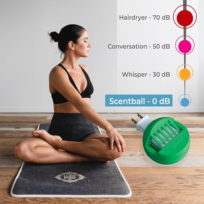 Scentball Plug-in Waterless & Cordless Aromatherapy Diffuser (Green) with 5 Refill Pads, 1 Count