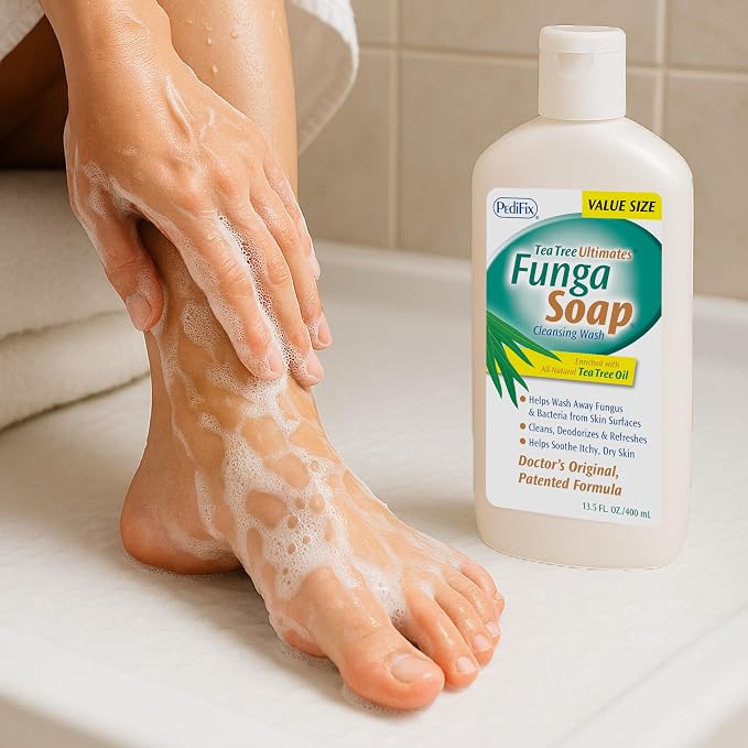 PediFix FungaSoap Tea Tree Cleansing Wash – Antifungal Body Wash & Foot Soap – All-Natural Tea Tree Oil Cleanser for Athlete’s Foot, Ringworm, Jock Itch, Body Odor & Fungus - 13.5 fl. oz