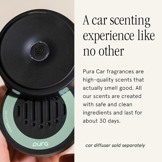 Pura Car Scent Refill - Fragrance for Pura Car Diffuser - Clean & Safe Luxury Diffuser Scent - Long-Lasting Fragrance for 30 Days of Aroma - Linens & Surf