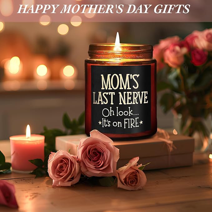 Funny Gift for Mom Dad Grandma - Candles for Birthday Mothers Day Fathers Day - Aromatherapy Relax Gifts for Women Men - Non Toxic, Natural Soy Wax Lavender Vanilla Calming Jar Candle for Home