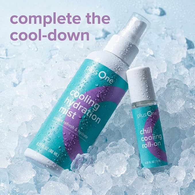 plusOne Chill Cooling Roll-On – Instant Hot Flash Support with Peppermint, Menthol & Ashwagandha – Aromatherapy Essential Oil Blend for Cooling Refreshment - 0.33 fl oz (2 Pack)