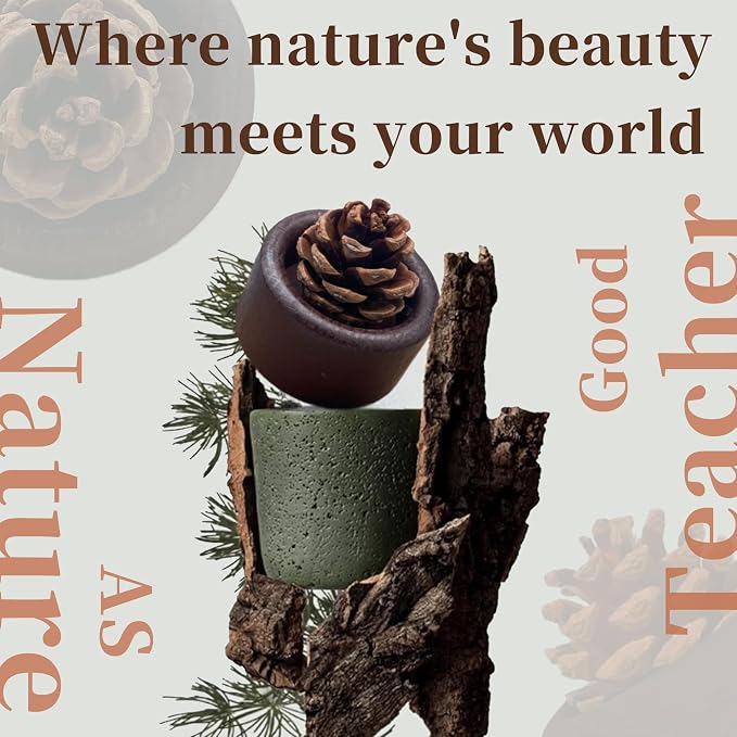 Pinecone Passive Diffuser - 2 Pack Natural Materials Essential Oil Diffusers Set, Needed for Small Spaces, Aromatherapy for Desk, Office, Home, Bedroom or Car Decor