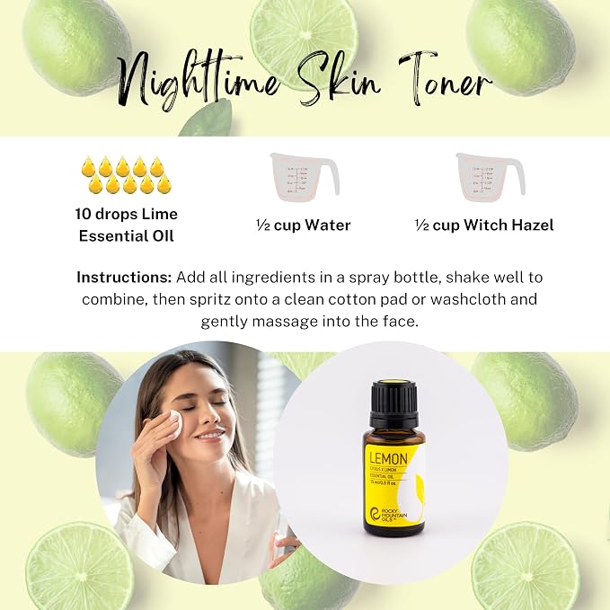 Rocky Mountain Oils Lime Essential Oil 15ml - Pure Essential Oils for Diffusers | Organic Lime Aroma Blends for Home Use | Therapeutic Grade Natural Oils | Aromatherapy Diffuser Oil