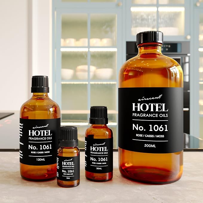 AirScent Hotel Diffuser Oil No. 1061 - Rose Cassis Moss - Premium Fragrance Oil for Ultrasonic and Waterless Diffusers and Crafting - 500 mL, 16.9 fl oz Glass Bottle