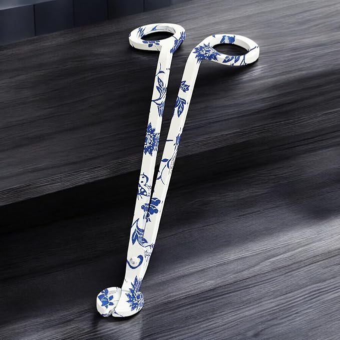 Wick Trimmer with Ornate Blue and White Nature Pattern by Wickman