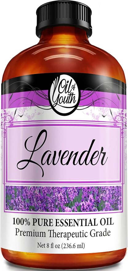 Oil of Youth Lavender Essential Oil for Aromatherapy (8 Fluid Ounces)