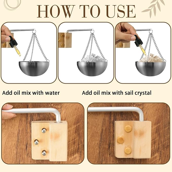Relaxweex 2 Sets Sauna Thermometer and Aromatherapy Bowl Oil Cup Holder, 2 in 1 Fahrenheit Thermometer and Hygrometer 15 Minute Timer Sauna Accessories for Indoor Infrared Steam Saunas Room, Bath Spa