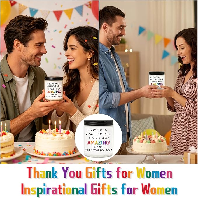 Gifts for Women, Birthday Gifts for Women, Thank You & Inspirational Appreciation Gift for Her Friend Teacher Mom Girlfriend Sister Bestie Coworker & Wife - You're Amazing Candle