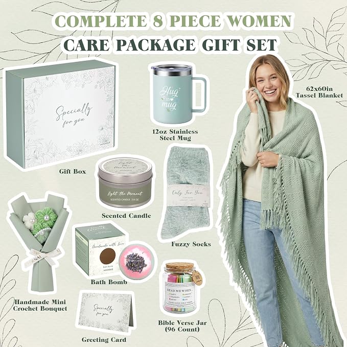 Get Well Soon Gifts for Women Get Well Gift Baskets for Women Self Care Package After Surgery Recovery Sympathy Gift Box Feel Better Encouragement for Mom Friend Teacher Coworker