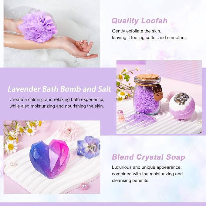 LUCOTIYA Gifts for Women, Mothers Day Gift Basket for Woman Birthday Wine Tumbler Self Care Package for Mom, Bestie, Her, Sister, Wife, Auntie Thank You Gift for Women Teacher Appreciation
