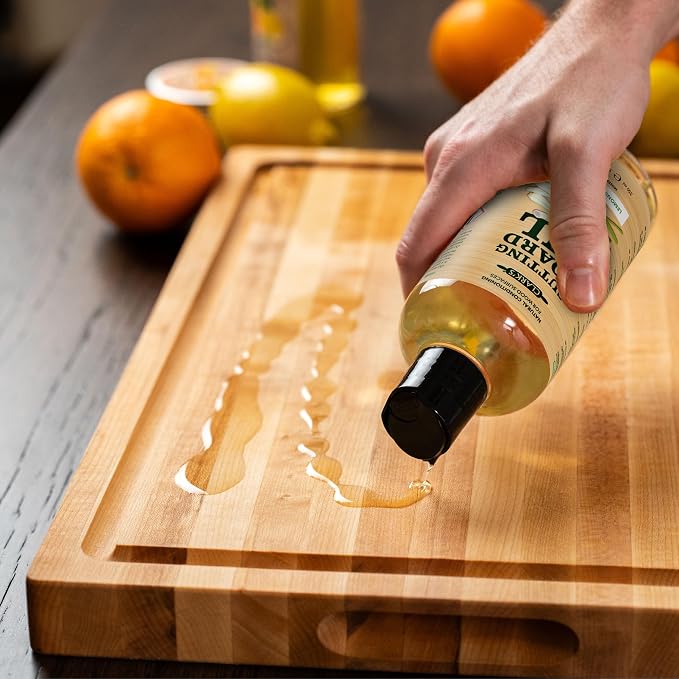 CLARK'S Bamboo Cutting Board Oil - Food Grade Mineral Oil for Wood Cutting Board - Scented with Lemongrass Essential Oils - Butcher Block Conditioner - Restores and Protects Wood - Made in USA,12oz