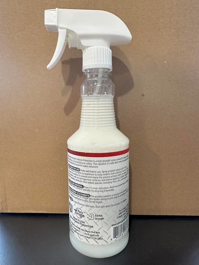 Mighty Mint Peppermint Oil Rodent Repellent Spray for Vehicles – Natural Mouse & Rat Control for Car Engines, RVs, Trucks & Boats – Plant-Based, Extra-Strong Formula – 16 oz (Pack of 2)