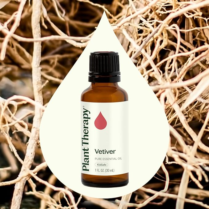 Plant Therapy Vetiver Essential Oil 30 mL (1 oz) 100% Pure, Undiluted, Relaxing Aromatherapy for Better Sleep