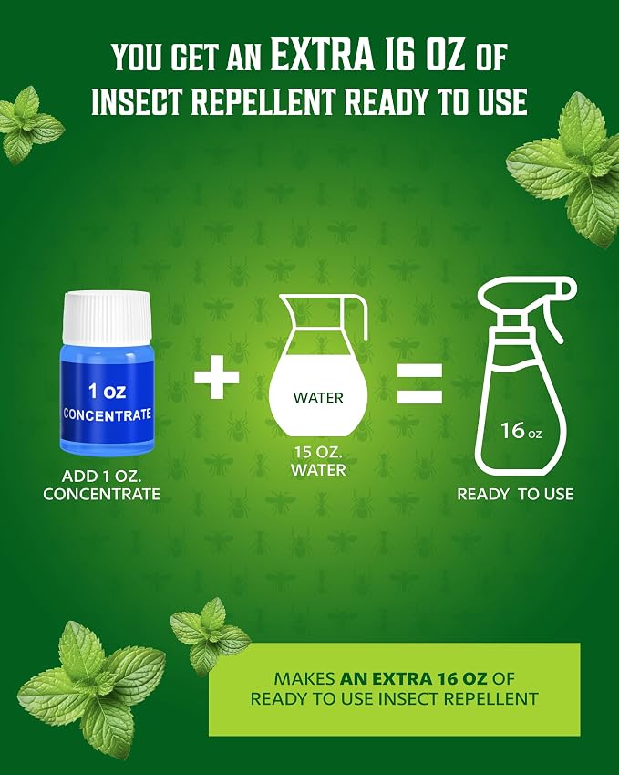 All Natural Peppermint Oil Spray for Home – Fresh Mint Scented Spray for Indoor & Outdoor Use – 16oz + 1oz Value Pack