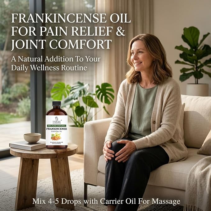 Frankincense Essential Oil 4 FL OZ – 100% Pure Oil with Glass Dropper, Therapeutic Grade for Aromatherapy, Diffuser, Skin Care & Massage, Meditation, DIY Candles & Soap Making