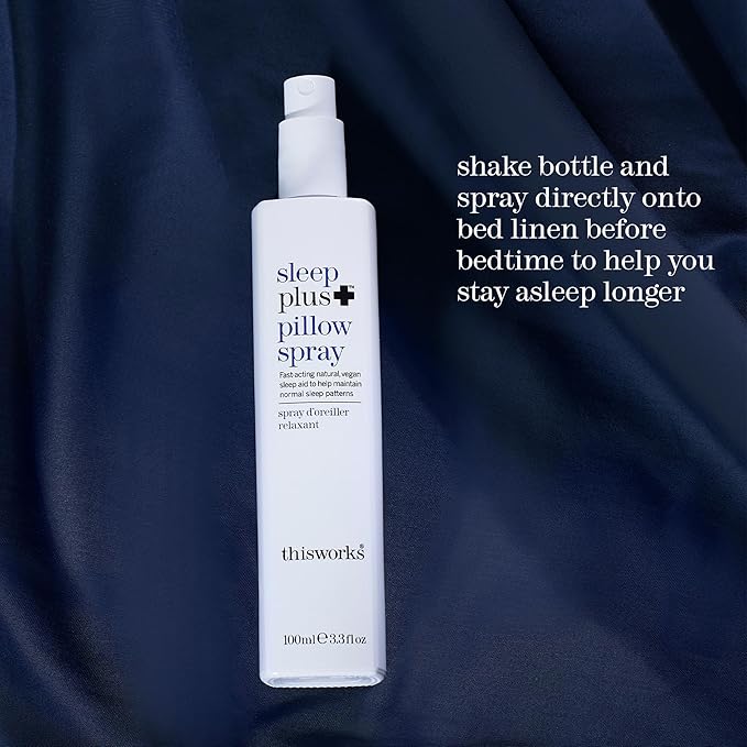 Thisworks sleep plus pillow spray Fast-Acting Natural Rest with Essential Oils of Lavender, Vetivert and Camomile, 100ml, 3.3 fl oz