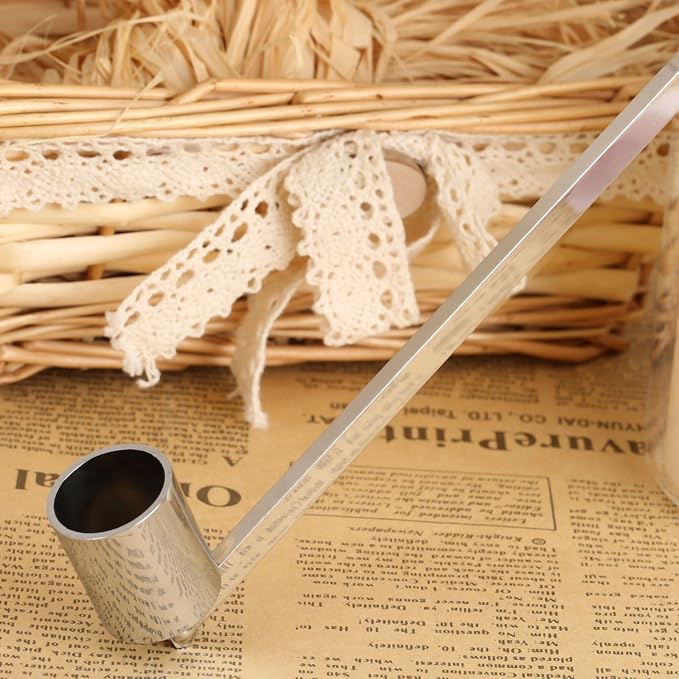 MUXSAM 1Pc 7.5x0.9in Candle Extinguisher Snuffer Candlesnuffers with Long Handle & Straight Tube for Tea Light Candles Wedding Altar Fireplace Church Wedding Candle Fire Extinguishing(Silver.)