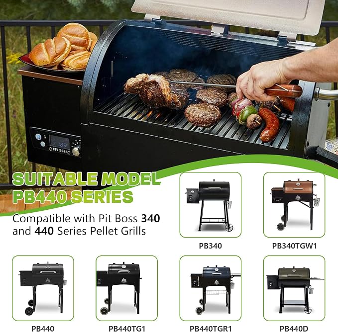 Flame Broiler Kit for Pit Boss 340/440 Series Smoker Grill,76145 Main Plate&76146 Slide Cover Compatible with Pit Boss Tailgater PB440TG,PB340,PB340TGW,PB440,PB440D,Ranch Hand PB440TGR1 Pellet Grills
