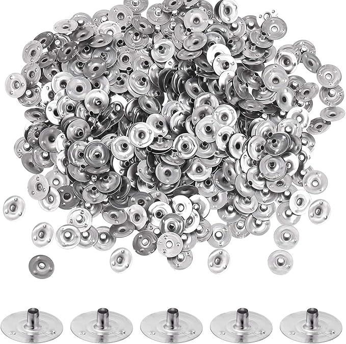 BEADNOVA Candle Wick Tabs 300pcs Metal Candle Wick Sustainer Tabs for Candle Making and Candle DIY (12.5mm/ 0.5inch)