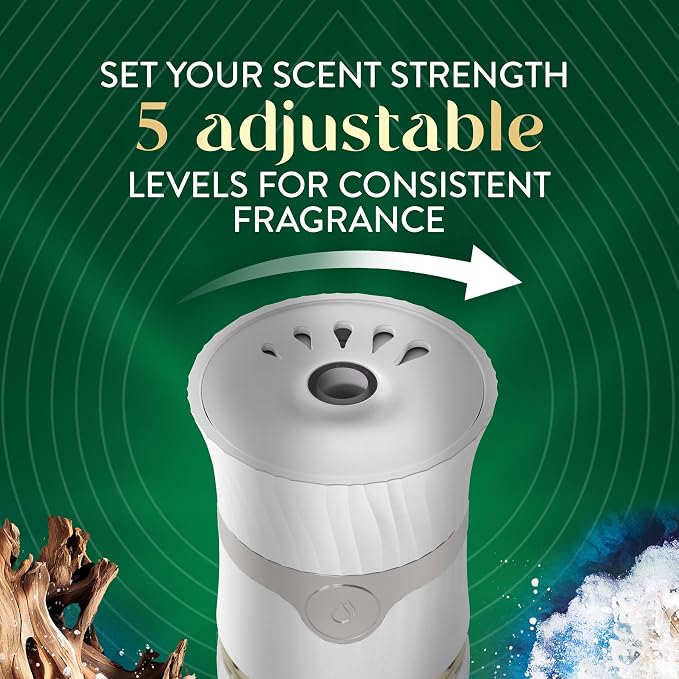Air Wick Vibrant Plug In Scented Oil Refill, Infused with Essential Oils, Plug In Air Fresheners for Home, Deep Blue Sea & Beach Wood, 5 ct (Pack of 2)
