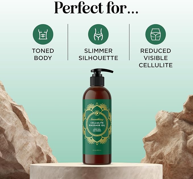 Smoothing Anti Cellulite Massage Oil - Slimming Cellulite Oil with Clinically Studied ShapePerfection for Enhanced Microcirculation and Body Contouring - Vegan Non GMO & Gluten Free (8 Fl Oz)