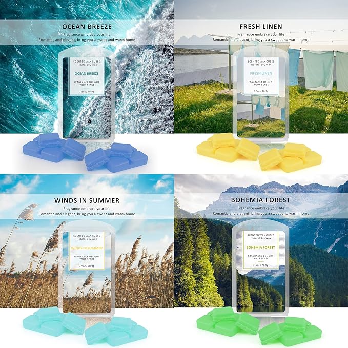 STRN Wax Melts Wax, Scented Wax Cubes, Long Lasting Fragrance Summer Scent Soy Wax for Warmer, Home, SPA, Office 16 Pack (16x2.5oz)