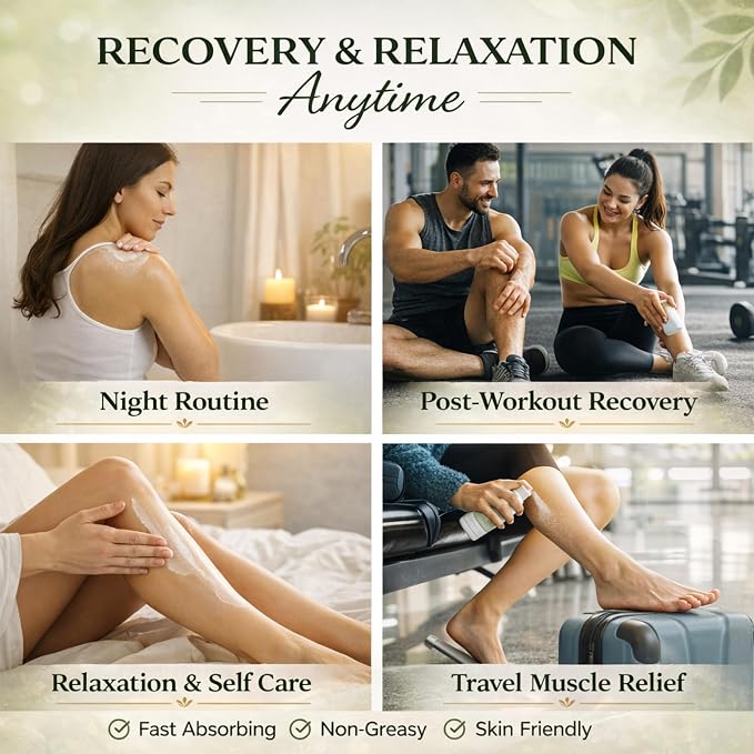 Magnesium Lotion & Magnesium Oil Spray for Sleep – Lavender Body Lotion & Magnesium Spray for Legs, Muscle Recovery & Relaxation – Fast Absorbing 2 Pack with Arnica