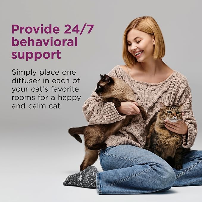 COMFORT ZONE Multi Cat Calming Diffuser Refill, 3 Pack - Cat Calming Pheromone Refills Help Reduce Anxiety, Stress, Scratching, Urine Marking, Multi-Cat Aggression, (30-Day Refills, 90-Day Supply)