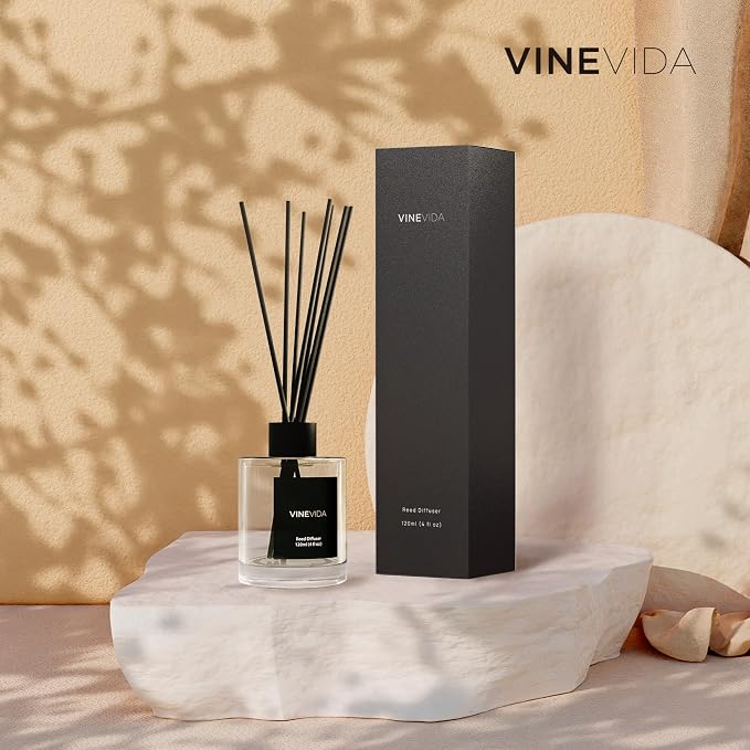 VINEVIDA Prime Reed Diffuser for Home & Bathroom | Long-Lasting Scent Sticks Set | Oil Stick Diffuser | Bathroom Scent - Room Fragrance No. 3100 - Inspired by: Tobacco and Vanilla