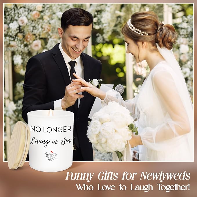 GAUDORA Engagement Gifts for Couples - Long Lasting Vanilla Lavender Candle 10 oz - Funny Wedding Gifts for Newly Engaged Couples, Bridal Gift for Women, Bridal Shower Gift Ideas