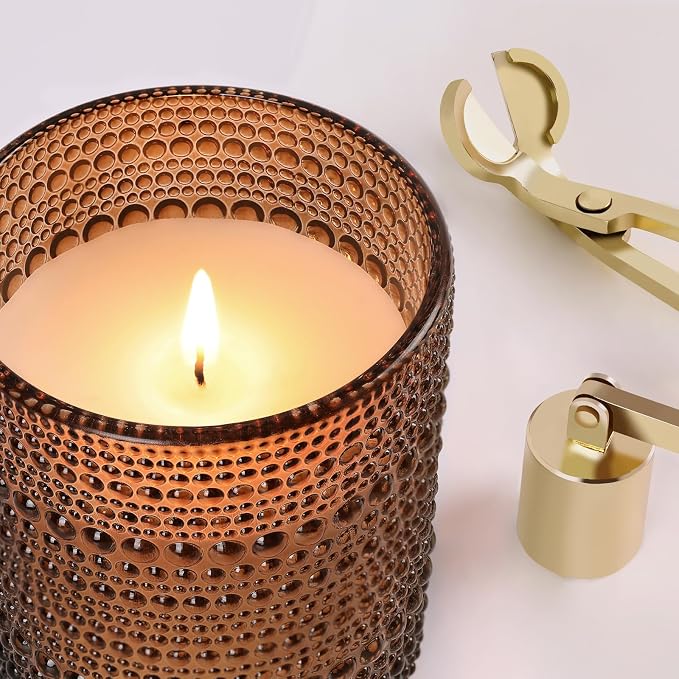 DARJEN Sandalwood Candles for Home- 6.3oz 42H Natural Soy Wax Aromatherapy Jar Candle with Strong Scent, Decorative Aesthetic Candles for Home Office, Evening Wind-Down, Luxury Gift for Man Cave