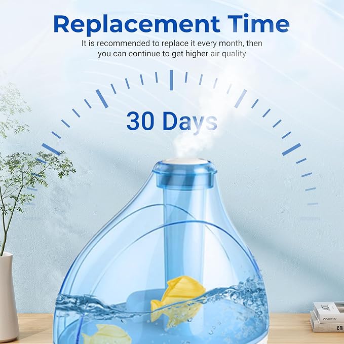 Funmit Humidifier Cleaning Fish, 6 Pack Humidifier Cleaner for Humidifiers and Fish Tanks, Purifies Water, Prevents Hard Water Build-Up, Reduces Scale, Yellow