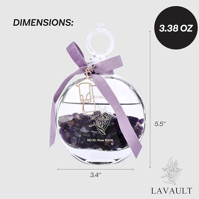Lavault Reed Diffusers for Home Fragrance Scented - Fragrance Diffusers - Gift Set for Women - Essential Oil for Aromatherapy - Room Aroma Fresheners - Scent Diffuser for Home - Rose Ebony Aroma