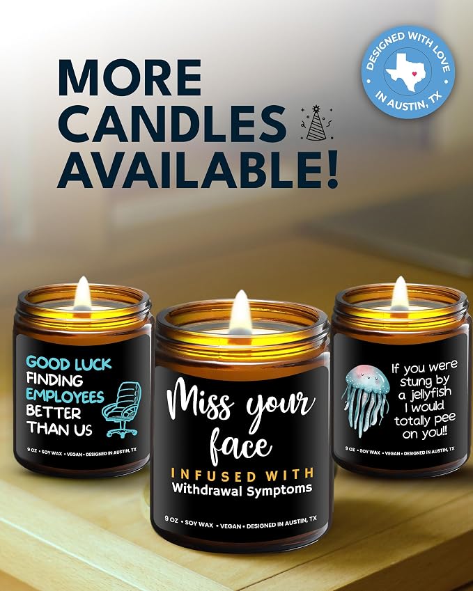 Funny Friendship Candle, Fun Presents for Women Friends, Funny Gifts for Friendship, Unique and Fun Friend Gifts for Women and Men, I Miss Your Face Candle, Birthday Presents, Christmas, Gift-Ready