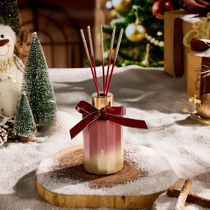 Airkeep Reed Diffuser Set - Spice Reed Diffuser with 8 Reed Sticks - Scented Oil Diffuser for Home & Office Diffuser Bathroom Shelf Decor - Ideal Gift for Holidays 7.1oz