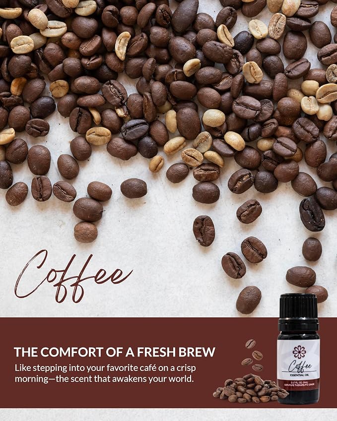 Essence Pearl Travel Case | Coffee Essential Oil | Aromatherapy Nasal Diffuser & Essential Oil Carrying Case | Invigorating Coffee & Coconut Blend | Travel-Friendly Kit | Black Pod