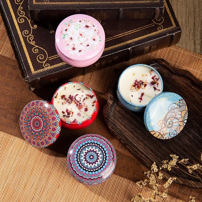 Scented Candles Gift Set, Natural Soy Candles Non Toxic, 4 Pack | 5% Essential Oils , Ideal For Home Decor, Bath, Yoga, Birthdays And Gifts For Women