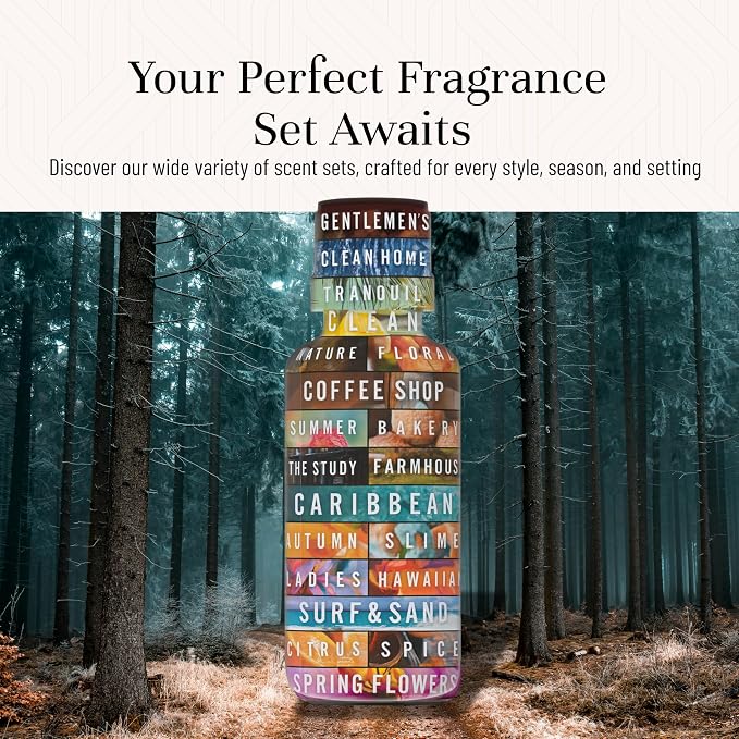 P&J Trading - Woodland Set of Scented Oils - Cedar, Warm Rustic Woods, Moss, Redwood Forest, Mountain Air, Evergreen Forest Fragrance Oils for Candle Making, Soap Making, Diffuser Oils