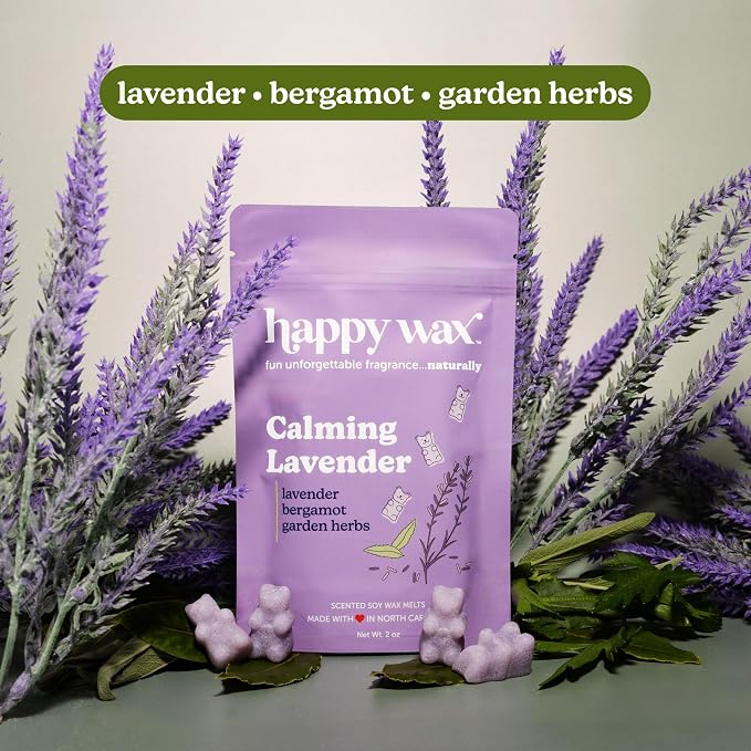 Happy Wax Fresh Mix Collection Premium Scented Non-Toxic, Pet-Friendly Wax Melts - 6 oz Set with Cotton, Lemon Verbena, and Calming Lavender Scents