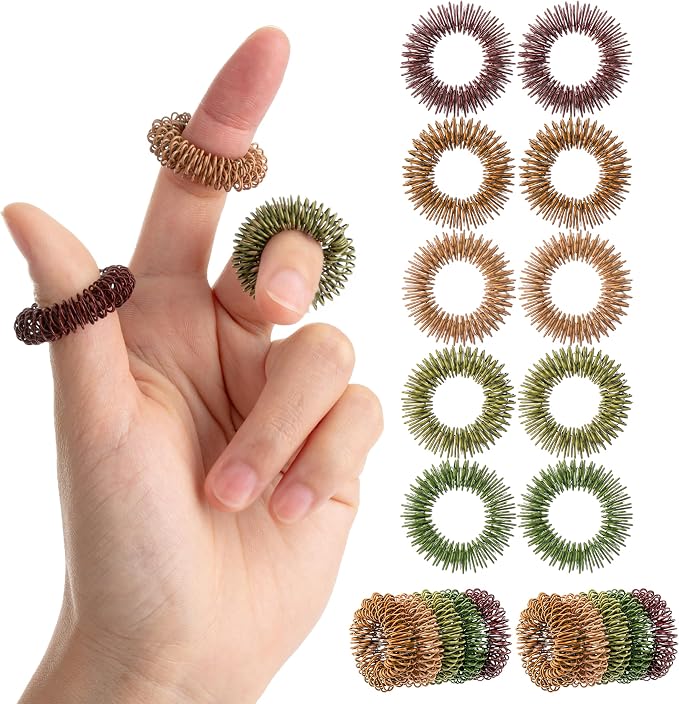 Mr. Pen- Spiky Sensory Rings, 10 Pack, Colorful | Stress Relief Fidget Sensory Toys, Fidget Ring for Anxiety, Massager, Individuals with BFRB, ADHD and Attention Disorder
