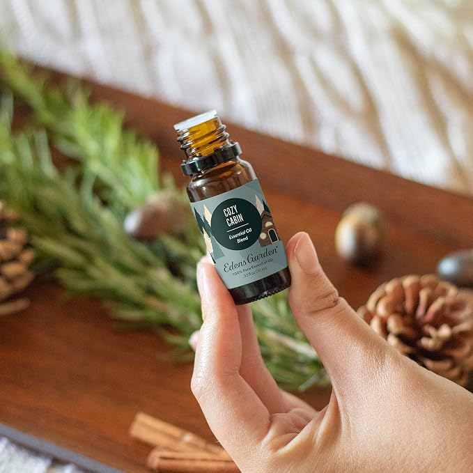 Edens Garden Cozy Cabin Essential Oil Blend- 100% Pure Premium Grade, Undiluted, Natural, Therapeutic, Aromatherapy, The Best for Diffusing, Candle, Laundry, Humidifiers 10 ml (.33 fl oz)