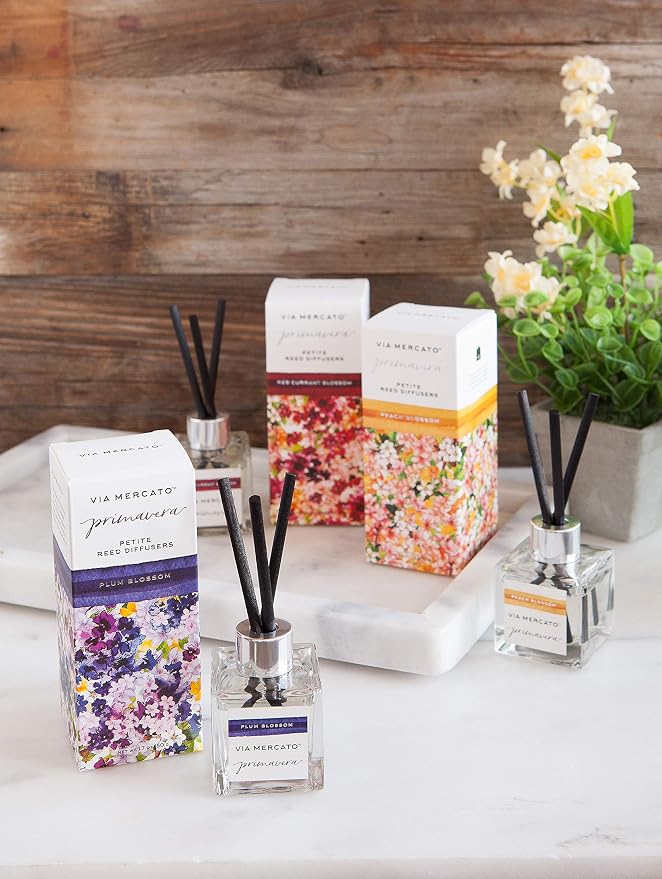 Via Mercato Primavera Spring Collection, Petite Reed Diffuser, Fresh Herbs, 40 ML