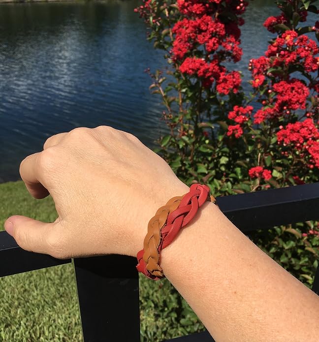 Genuine Leather Essential Oil Braided Diffuser Bracelet Set of 7
