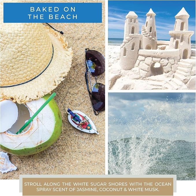 A Cheerful Giver - Baked On the Beach - 6oz Baby Scented Candle Jar with Lid - Keepers of the Light - 30 Hours of Burn Time, Gift Candle, Blue