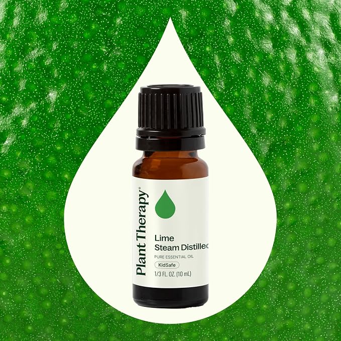 Plant Therapy Lime Steam Distilled Essential Oil 10 mL (1/3 oz) 100% Pure, Undiluted, Fresh Scent, Mood Boosting, Immune Support