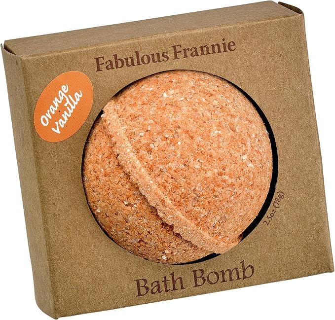 Fabulous Frannie Orange Vanilla Natural, Handmade Bath Bomb Set, Rich in Essential Oil, Mineral Salt, Coconut Oil, Witch Hazel, Fizzies to Moisturize Skin 2.5oz (Pack of 1)
