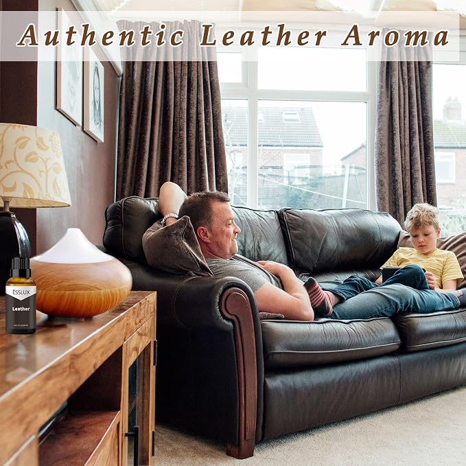 Leather Fragrance Oil - ESSLUX Aromatherapy Essential Scented Oils for Diffuser, Massage, Soap, Candle Making Scents, Perfume, Home Fragrance, 30 ml