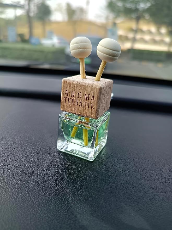 4Packs 8ml Empty Car Air Freshener Vent Clip, Clear Glass Essential Oil Diffuser Vent Outlet Auto Perfume Aromatherapy Bottle Vials Fragrance Ornament Decor