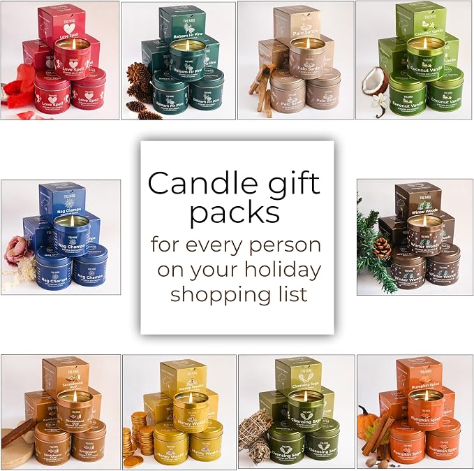 Sage Candle for Cleansing House Negative Energy - Pack of 3 x 5oz Soy Wax Natural Clean Organic Non Toxic - Aromatherapy Spiritual Meditation Gifts - Long Lasting Highly Scented Candel with Crystals